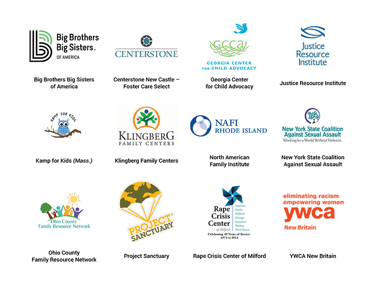 Logos of organizations trained by Stop It Now! in Circles of Safety